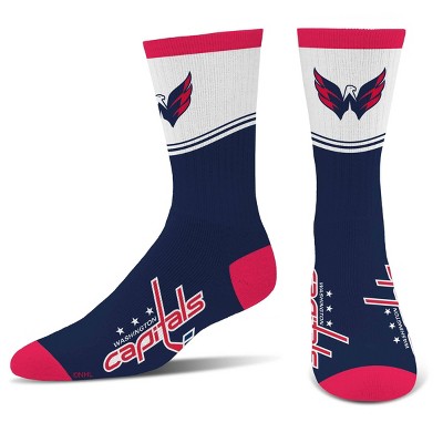 Nhl Washington Capitals Divide Secondary Large Crew Socks : Target