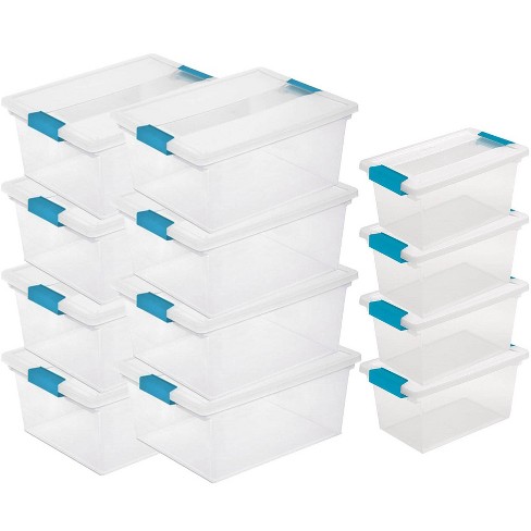 Sterilite Deep Clip Storage Box Container 8 Pack Medium Clip