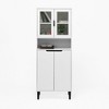 Maliang Decorative Storage Cabinet, Tempered Glass Door Storage Bookcase with Adjustable Shelf - 2 of 4