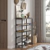 TIRAMISUBEST Vintage Industrial Style Shoe Rack,5-Layer Adjustable Storage with Wooden Top and Metal Frame - 2 of 4