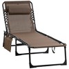Resenkos Reclining Chaise Lounge Chair, Portable Sun Lounger, Folding Camping Cot With Adjustable Backrest and Removable Pillow, - 2 of 4
