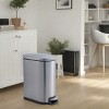 SEVOBAL Trash Can Kitchen Garbage Can Trash Cans Rectangle Stainless Steel with Soft Close Lid Step Foot Pedal Bathroom Toilet, Gray, 19"*14"*9" - 3 of 4