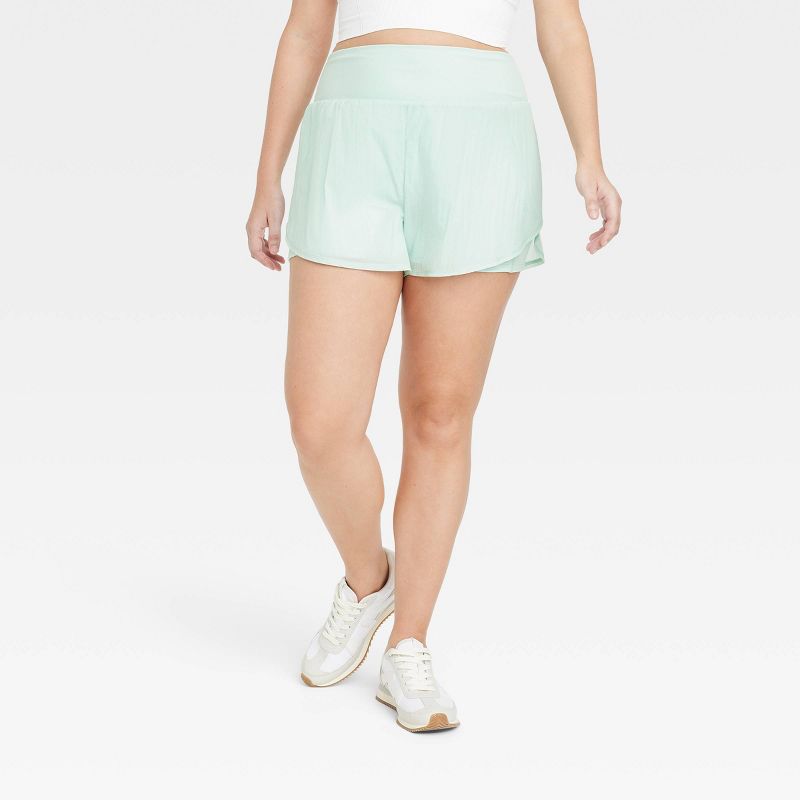 Women's Woven High-Rise 2-in-1 Run Shorts 3" - All In Motion™, 3 of 6