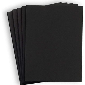 Hamilco Black Linen Textured Cardstock Thick Paper - 11 x 17" Heavy Weight 80 lb Cover Card Stock - 25 Pack - 1 of 4