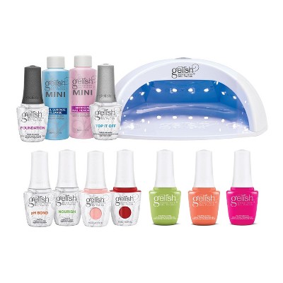 Gelish Pro Kit Bundle with Salon 18G LED Professional Gel Polish Curing Light Lamp, Basix Kit, Soak Off Remover, and 9mL Feel the Vibes Collection
