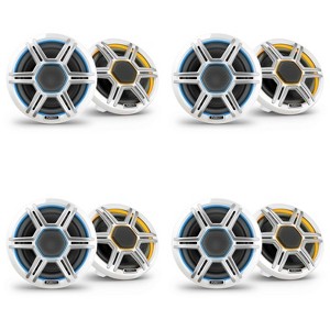 Garmin Fusion 4 Pairs Apollo AP-FL65SPW 6.5" LED Marine Speakers Sport Grills, White, Pair - 1 of 4