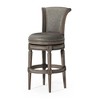 Pullman Bar Stool In Dark Walnut Finish With Vintage Brown Vegan Leather - 2 of 4