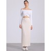 Allegra K Women's Knit Side Slit Hight Waist Midi Bodycon Skirt - 4 of 4