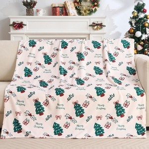 Lomsoe Kids' Christmas Throw Blanket - Christmas Tree Flannel Throw Blanket - Cozy Throw Blanket for Couch and Bed, Blankets for Adults Kids - 1 of 4