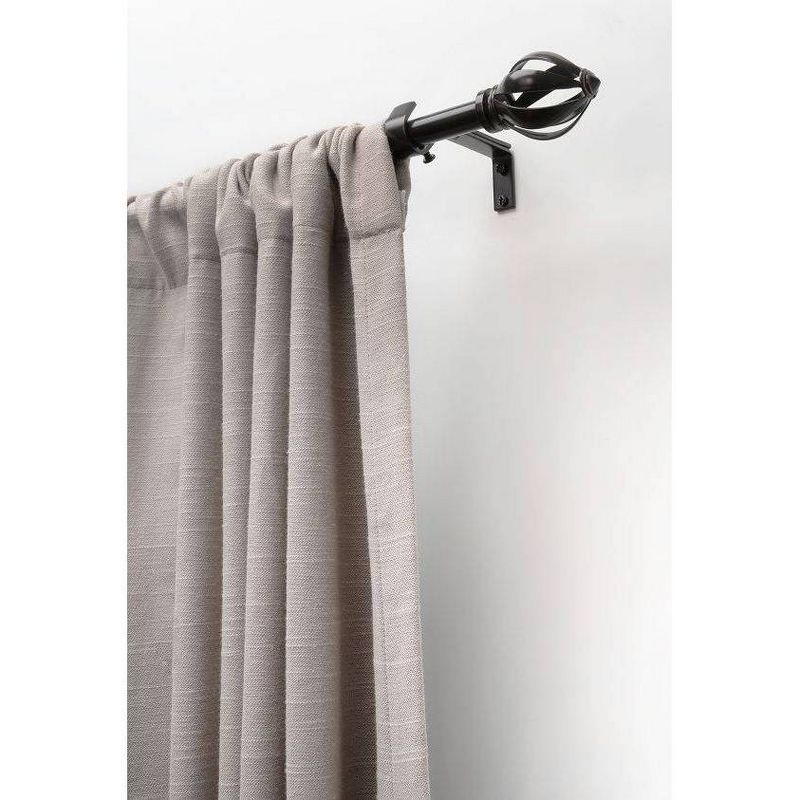 Decorative Drapery Single Rod Set with Acron Cage Finials Oil Rubbed Bronze - Lumi Home Furnishings, 5 of 7