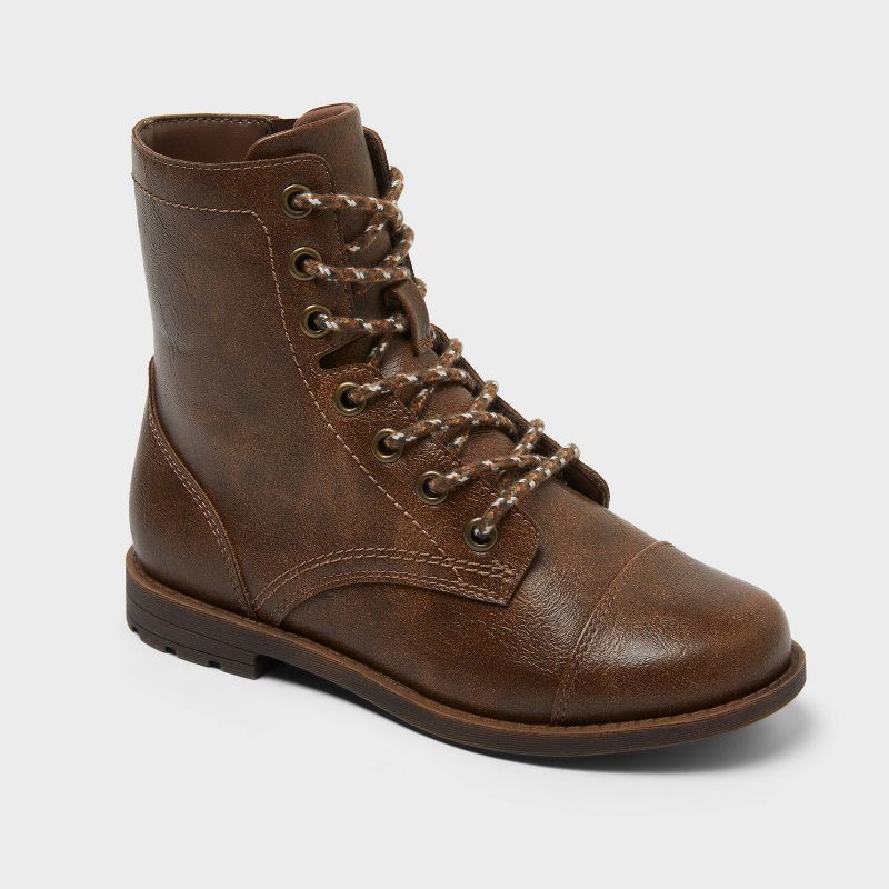 Kids' Zuko Lace-Up Boots - Cat & Jack™ Brown 13