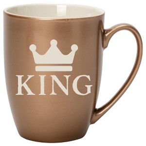 100 North Crown Royalty 10 Ounce Bronze Metallic Finish, Comfortably Fits Your Hands, New Bone China Coffee Tea Cup Mug, King - 1 of 1