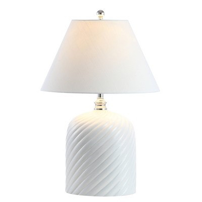 28.5" Ceramic Bohemian Glam Table Lamp (Includes LED Light Bulb) White - JONATHAN Y