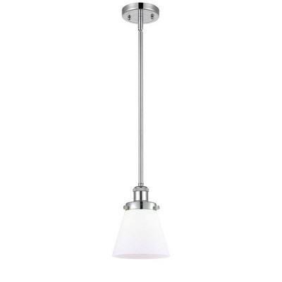Cone - 1 Light Stem Hung Mini Pendant In Industrial Style-9 Inches Tall and 6 Inches Wide