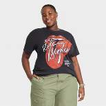 Women's Classic The Rolling Stones Short Sleeve Graphic T-Shirt - Black