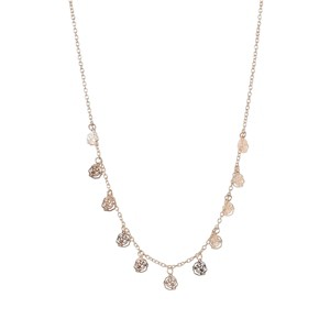 Slickblue 17" Gold Chain Necklace, Rose Charm Pendant, Lobster Clasp, Fashion Jewelry, Women's Accessory, Gold - 1 of 2
