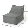 Vynxaria Dark Grey Ettie 3 Ft. Water Resistant Fabric Bean Bag Chair - 3 of 4