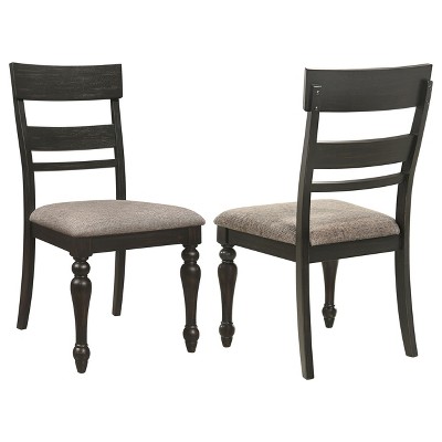 Coaster Home Furnishings Bridget Ladder Back Dining Side Chair Stone Brown and Charcoal Sandthrough (Set of 2)