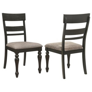 Coaster Home Furnishings Bridget Ladder Back Dining Side Chair Stone Brown and Charcoal Sandthrough (Set of 2) - 1 of 4
