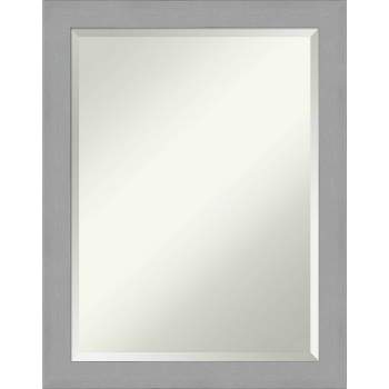 22" x 28" Brushed Nickel Framed Wall Mirror Silver - Amanti Art