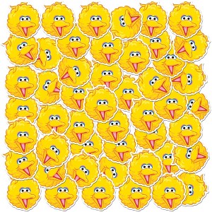 Sesame Street Big Bird Face 50ct Vinyl Large Deluxe Stickers Variety Pack - 1 of 4