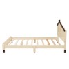 Full Size Bed Frame with House-Shaped Headboard, Wood Platform Bed Frame Full Size with LED, Wood Slat Support, No Box Spring Needed - 3 of 4