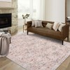 Machine Washable Vintage Floral Distressed Rug 8x10 Stain Resistant Indoor Carpet With Non-Slip Backing Low Pile Floor Cover For Bedroom Playroom - 2 of 4