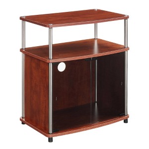 Designs2Go TV Stand for TVs up to 25" with Black Glass Storage Cabinet and Shelf - Breighton Home - 1 of 4