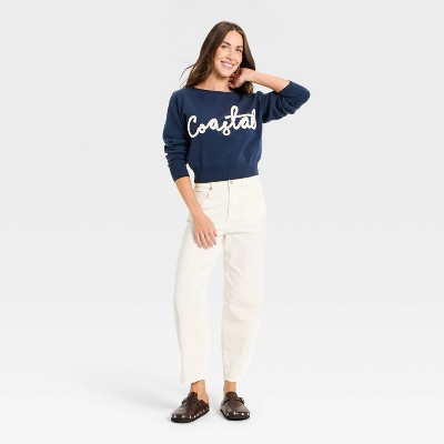 Women's Cozy Wide Crewneck Love Pullover Sweater - Universal Thread