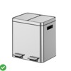 Gallon Kitchen Trash Can Classified Compartment Rubbish Bin with Soft-Close Lid Stainless Steel Waste Bin - 2 of 4