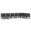 vidaXL Anthracite Stylish Patio Lounge Set, Modern Woven Fabric & Sturdy Steel Frame, with Comfy Cushions, Easy-to-Move Modular Design - 3 of 4