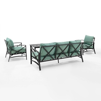 Seaside Serenity 4-Piece Mist Cushioned Outdoor Sofa Set with Coffee Table