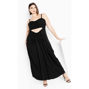 Women's Plus Size April Maxi Dress - black | CITY CHIC - 1 of 4