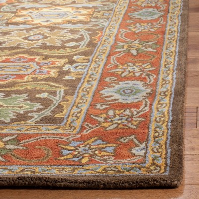 Chocolate and Tangerine 6' x 9' Hand-Tufted Wool Area Rug