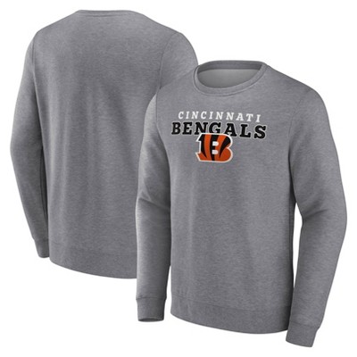 Nfl Cincinnati Bengals Men's Gray Long Sleeve Crew Fleece Sweatshirt ...