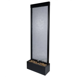 Alpine Corporation 72" Clear Glass Panel with Embossed Leaves Waterfall Fountain: Freestanding, Electric, Indoor/Outdoor Use - 1 of 4