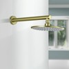 Cobbe Brushed Gold 9-Inch Round Rainfall Shower Faucet Single Handle Shower Faucet Accessory with 15.74-Inch Shower Arm and Valve - 2 of 4