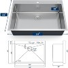 Acekool 30"x22" Drop-In Kitchen Workstation Sink, 16-Gauge Stainless Steel, 10" Deep Single Bowl with 6 Accessories - 3 of 4