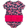 RuffleButts Baby Girls Knit Short Sleeve Bow Bubble Romper - 2 of 4
