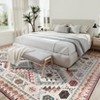 Machine Washable Geometric Area Rug, Non-Slip Low Pile Faux Wool Western Pattern Easy Care Carpet for Living Room Bedroom - 4 of 4
