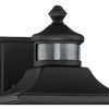 John Timberland Moray Bay Mission Outdoor Wall Light Fixtures Set of 2 Black Dusk to Dawn Motion Sensor 11 1/2" Seedy Glass for Exterior - 3 of 4