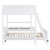 PAGED Twin over Full Bunk Bed with Desk, Wooden Bed Frame with Wheels, Ladder and Guardrail, Modern Loft Bed for Kids, Teens, Adults - 4 of 4