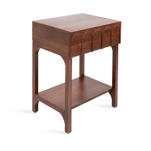 Kate and Laurel Archvale Wood Side Table, 14x18x24, Walnut Brown - 1 of 4