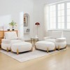 Hyleory 46.06'' Velvet Accent Chair with Ottoman, Mid Century Modern Corduroy Sofa Armchair and Footrest Set,Upholstered Club Tub Arms Chair - 4 of 4