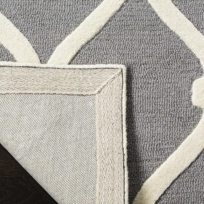 Hand-Tufted Blue and Ivory Wool Round Area Rug