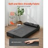VEVOR Folding Sofa Bed, 3-in-1 Foldable Couch Bed with 3 Pillows and Washable Cover, 25D High Density Memory Foam Sleeper Chair Bed, Dark Grey(Twin) - 4 of 4