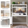 MAYEERTY 60" Tall Computer Desk Writing Table with 2 Drawers and Storage Shelves - 4 of 4