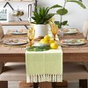 Design Imports  Handloomed  Chevron Jacquard Fringe Table Runner, Avocado, 15X72" - 3 of 4