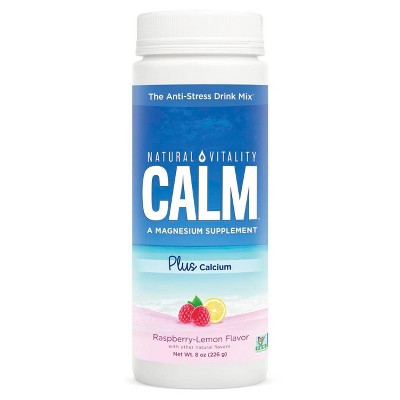 Natural Vitality Natural Calm plus Calcium Supplement Powder - Raspberry Lemon - 8oz