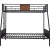 Streamdale Twin-Over-Full Bunk Bed Modern Style Steel Frame Bunk Bed With Safety Rail, Built-In Ladder - 4 of 4